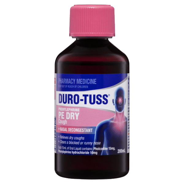 DURO-TUSS PE Dry Cough Liquid + Nasal Decongestant