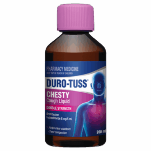 DURO-TUSS CHESTY COUGH LIQUID DOUBLE STRENGTH front of packaging product shot
