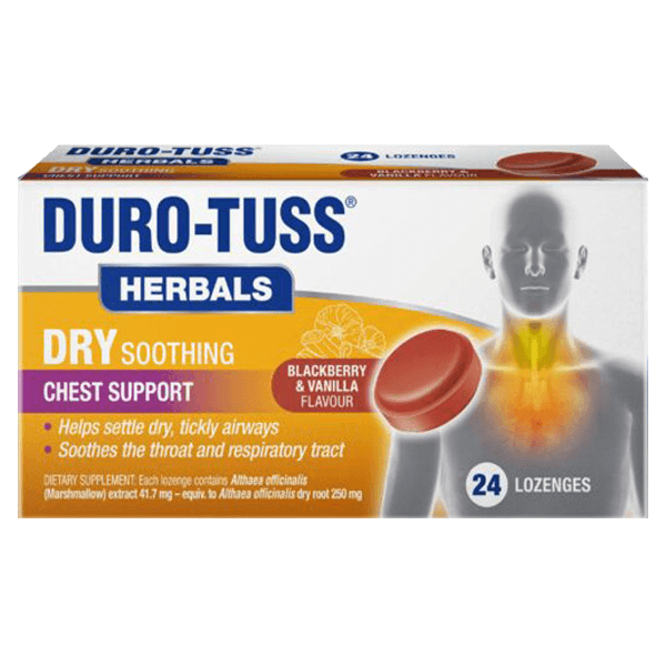 DURO-TUSS HERBALS DRY SOOTHING CHEST SUPPORT LOZENGES